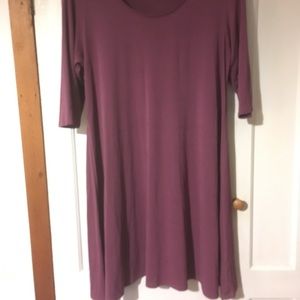 EUC Eileen Fisher 100% Silk Purple Sheath Size S